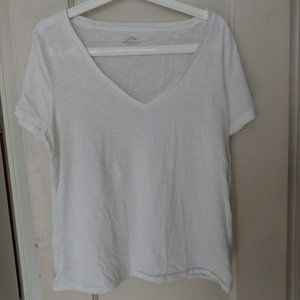 Vintage Cotton J. Crew V-neck T-shirt - L white